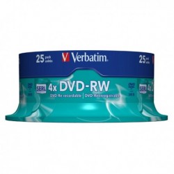 DVD VERBATIM 43639 - DVD-RW - 4.7 GB - 4x - Spindle 25 DVD-RW Riscrivibili.