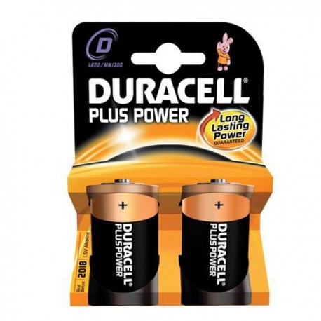 Confezione 2 Pile DURACELL Plus (MN1300) D Torcia