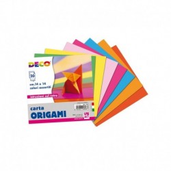 Carta per origami - 14x14 cm - Colori Assortiti - DECO - 25 Conf. da 20 fogli