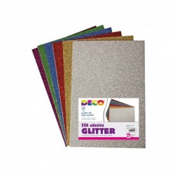 Gomma crepp glitter adesiva - 20x30 cm - Colori Assortiti - CWR - Busta 10 fogli