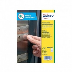 Adesivo antimicrobico - poliestere trasparente - 63 Et/Fg - 10 Fg A4 - Avery