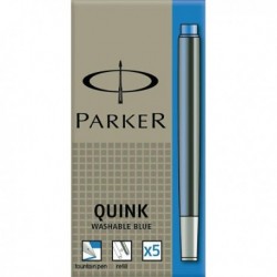 Cartucce Quink per stilografica - BLU permanente - PARKER S0116240 (5 Pz)