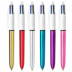 Scatola 12 Penna sfera scatto multifunzione 4 Colours Shine - punta 1.0 mm - Bic