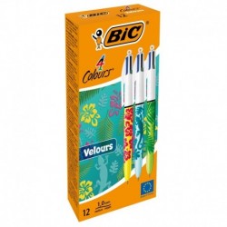 Penna sfera scatto multifunzione 4 Colours Velours - 4 colori - Bic (12 Pz)