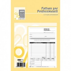 Blocco FATTURE PROFESSIONISTI 50/50 Fg. Autoricopianti 23x15 cm E5266A EDIPRO