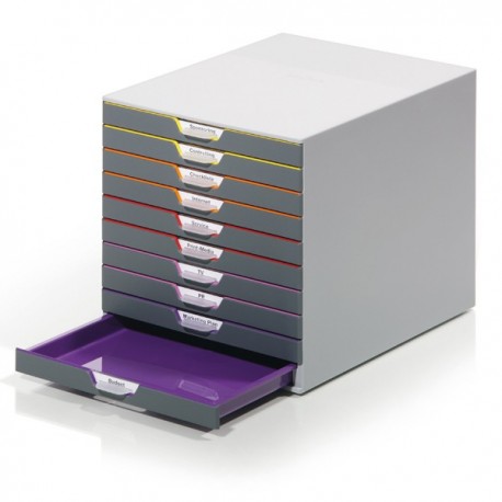 Cassettiere da scrivania Varicolor® Durable - grigio e multicolore