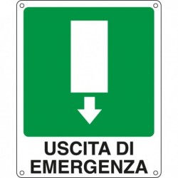 Cartello alluminio 25x31 cm. 'Uscita di Emergenza' - cartelli di sicurezza