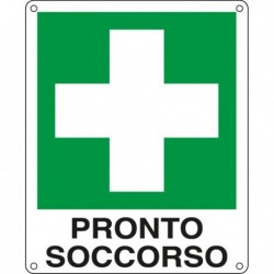 Cartello alluminio 12x14.5 cm. 'Pronto Soccorso' - cartelli di sicurezza