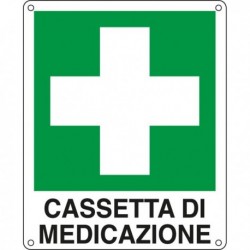 Cartello alluminio 12x14.5 cm. 'Cassetta di Medicazione' - cartelli di sicurezza